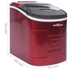 Máquina de fazer cubos de gelo 2,4 L 15 kg/24 h vermelho